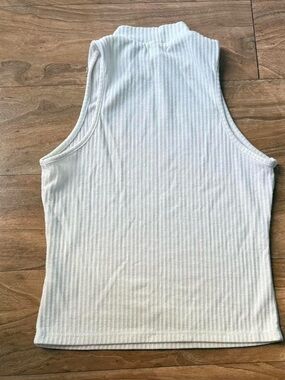 Sleeveless Ribbed Mock Neck Tank Top